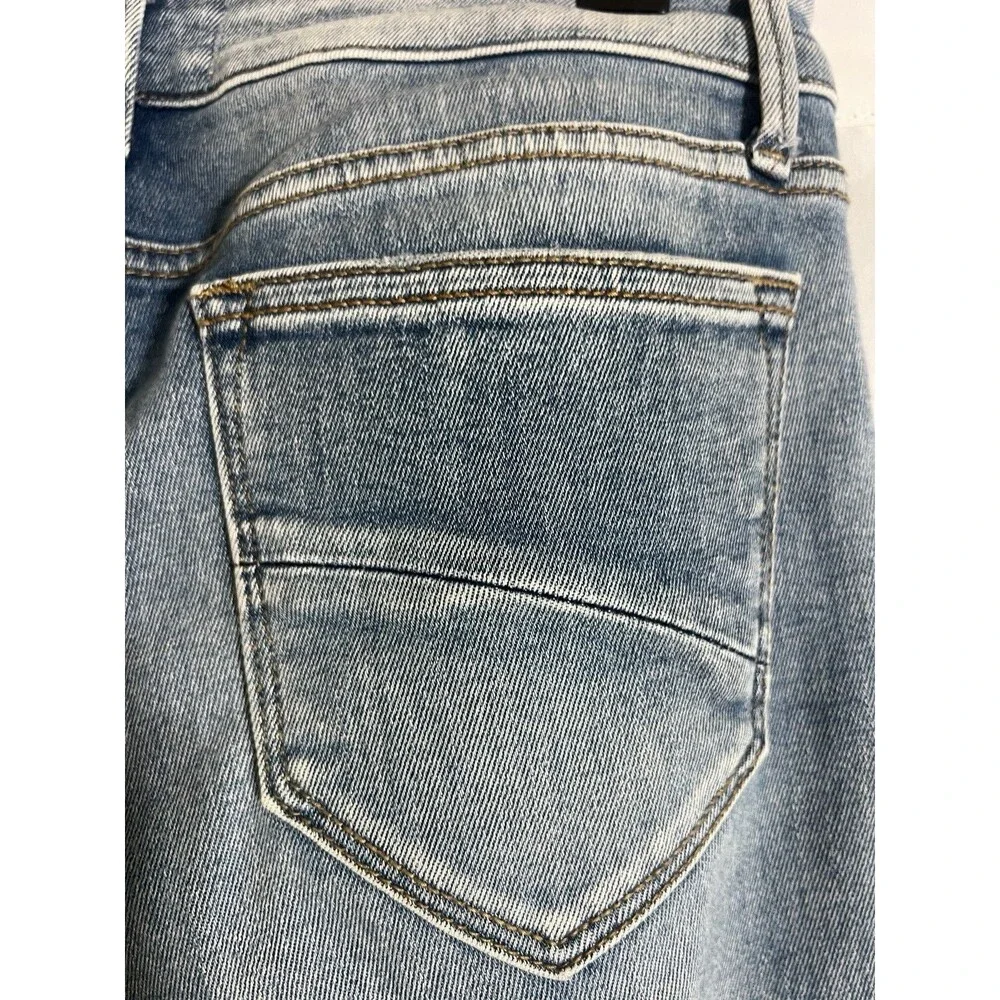 Driftwood Colette Jeans Womens 27x26 Crop Stretch Denim Floral Embroidery Cuffs - Picture 7 of 10